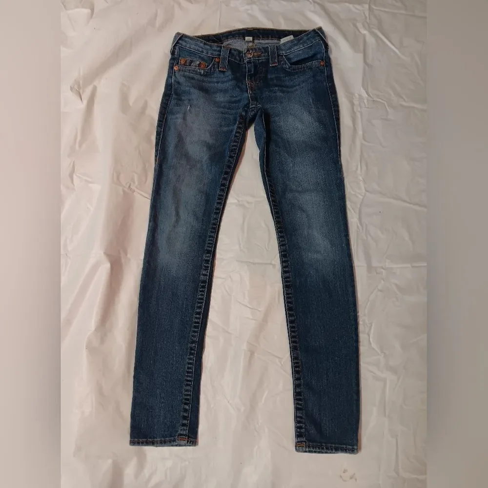 True Religion Dark Blue Skinny Jeans Womens 28